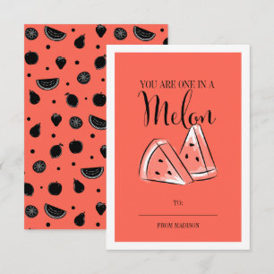 Funny Fruit Pun Melon Classroom Valentijn Card Kaart