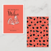 Funny Fruit Pun Melon Classroom Valentijn Card Notitiekaartje (Voorkant / Achterkant)