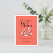 Funny Fruit Pun Melon Valentijn Briefkaart (Staand voorkant)