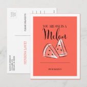 Funny Fruit Pun Melon Valentijn Briefkaart (Voorkant / Achterkant)