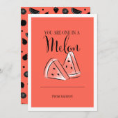 Funny Fruit Pun Melon Valentijn Card Feestdagenkaart (Voorkant / Achterkant)