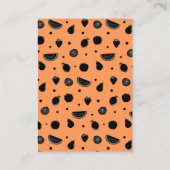 Funny Fruit Pun Oranje klaslokaalkaart Afsprakenkaartje (Achterkant)