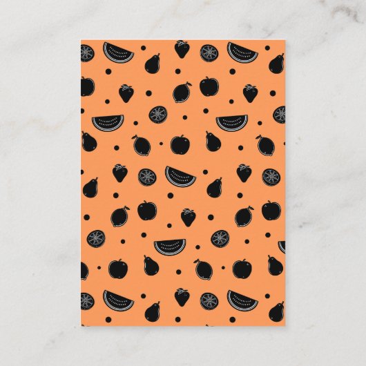 Funny Fruit Pun Oranje klaslokaalkaart Afsprakenkaartje (Achterkant)