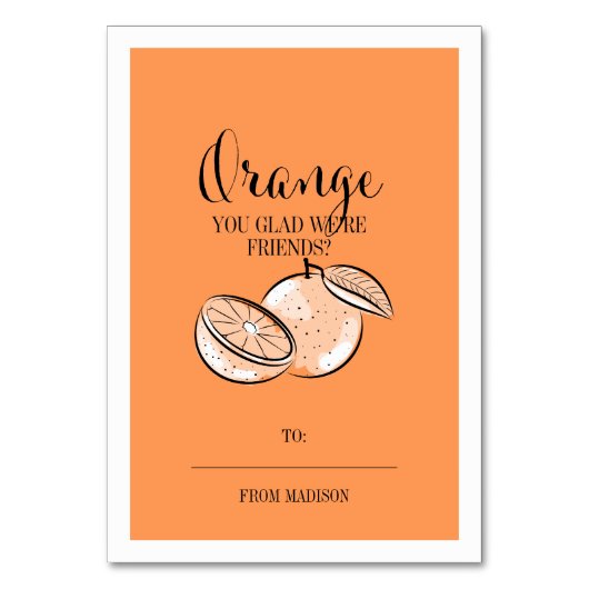 Funny Fruit Pun Oranje klaslokaalkaart Kaart (Voorkant)