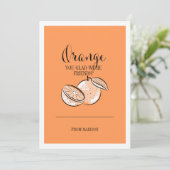 Funny Fruit Pun Oranje Valentijn Feestdagenkaart (Staand voorkant)