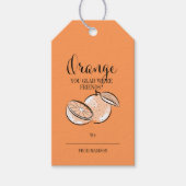 Funny Fruit Pun Oranje Valentijn Gift Labels Cadeaulabel (Voorkant)