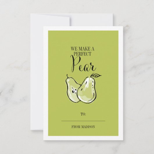 Funny Fruit Pun Pear Classroom Valentijn Card Kaart (Voorkant)