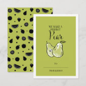 Funny Fruit Pun Pear Classroom Valentijn Card Kaart (Voorkant / Achterkant)