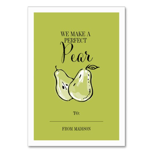 Funny Fruit Pun Pear Classroom Valentijn Card Kaart (Voorkant)