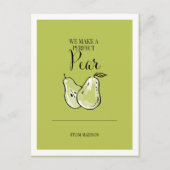 Funny Fruit Pun Perfect Pear Valentijn Briefkaart (Voorkant)