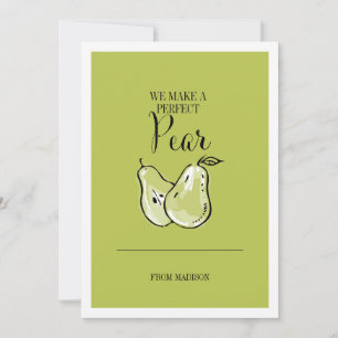 Funny Fruit Pun Perfect Pear Valentijn Card Feestdagenkaart
