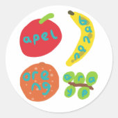 Funny Fruit Ronde Sticker (Voorkant)