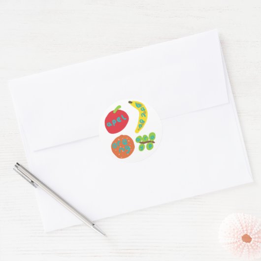 Funny Fruit Ronde Sticker (Envelop)