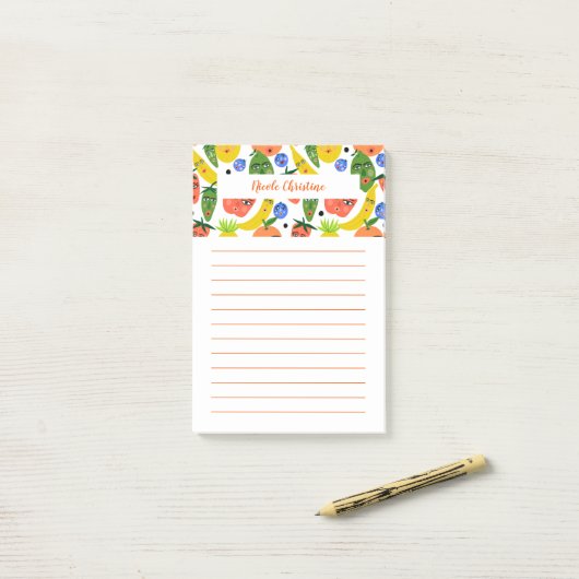 Funny Fruit Salad CUSTOMIZE IT-Notitieblok Post-it® Notes (Op bureau)