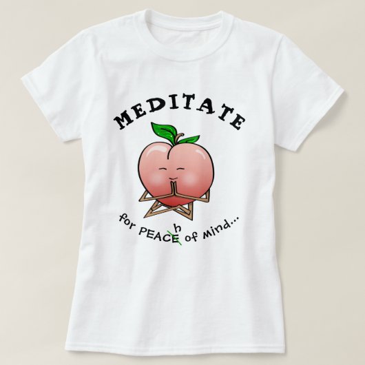 Funny Fruit T Shirten | Meditatie-peach T-shirt (Design voorkant)