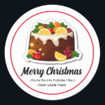 Funny Fruitcake Christmas Gift Label Sticker<br><div class="desc">Bent u op zoek naar een hilarische en unieke manier om uw waardering voor die bijzondere personen dit vakantieseizoen te shows? Kijk niet verder dan deze grappige vakantie cadeau label sticker met het gezegde "je bent de enige fruitcake die ik leuk vind" met een glorieus afbeelding van een fruitcake. Deze...</div>