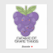 Funny fruitige druiven kawaii voor laptop sticker (Vel)