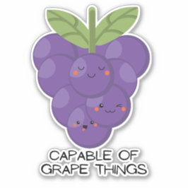 Funny fruitige druiven kawaii voor laptop sticker