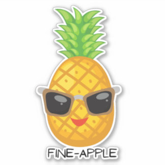 Funny fruitige pineappel voor laptopwaterfles sticker
