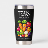 Funny Fruits Veggies Tales from Produce Grocery Geïsoleerde Drinkbeker (Achterkant)