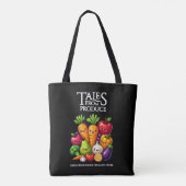 Funny Fruits Veggies Tales from Produce Grocery Tote Bag (Achterkant)