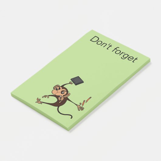 FUNNY FRUSTRATED MONKEY POST IT NOTEPAD POST-IT® NOTES (Schuin)