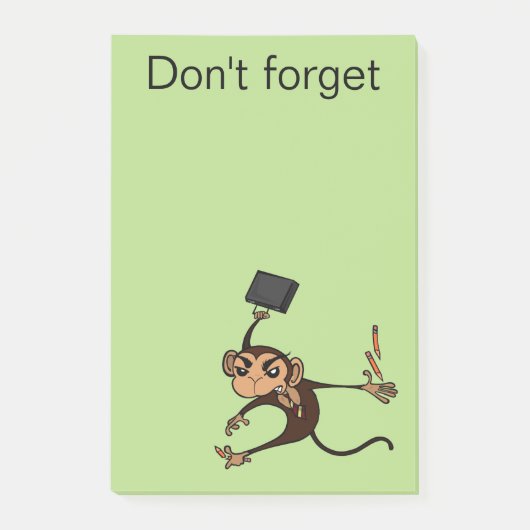 FUNNY FRUSTRATED MONKEY POST IT NOTEPAD POST-IT® NOTES (Voorkant)