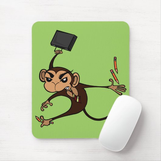 FUNNY FRUSTRATED MONKEY VERTICAL MUISMAT (Met muis)
