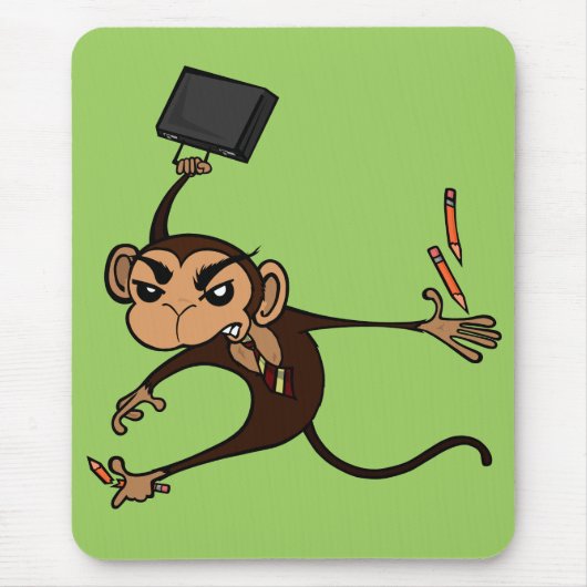 FUNNY FRUSTRATED MONKEY VERTICAL MUISMAT (Voorkant)