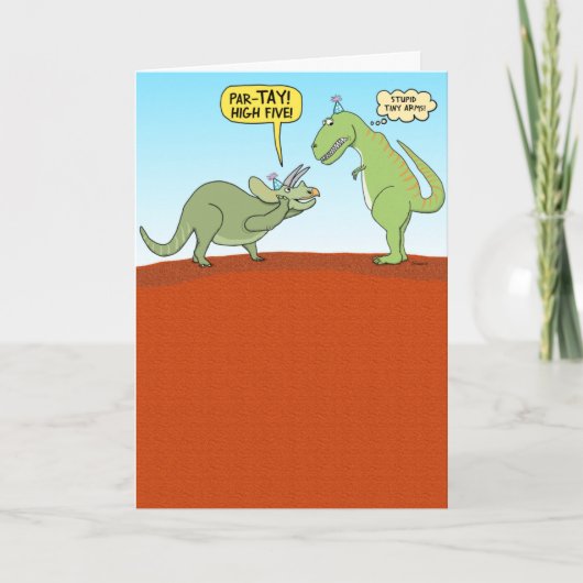 Funny Frustrated T-Rex Dinosaur Birthday Kaart (Voorkant)