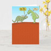 Funny Frustrated T-Rex Dinosaur Birthday Kaart (Gele Bloem)