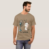 Funny "FU Summer" Cute Cat Cooling Fan ✨☀️🐈 T-shirt (Voorkant volledig)