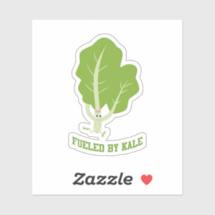 Funny Fueled door Kale Running Cartoon Kale Sticker