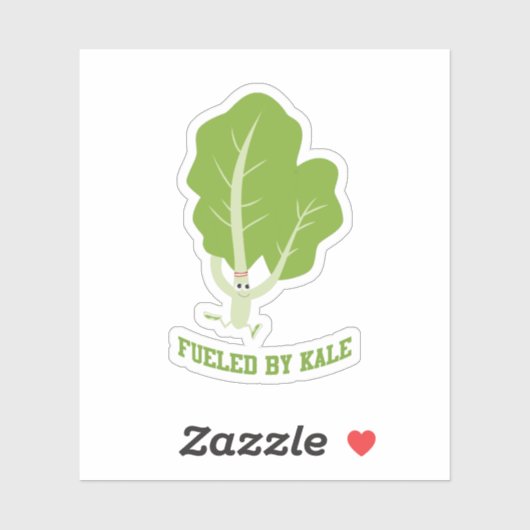 Funny Fueled door Kale Running Cartoon Kale Sticker (Vel)