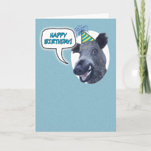 Funny Full Boar Birthday Kaart