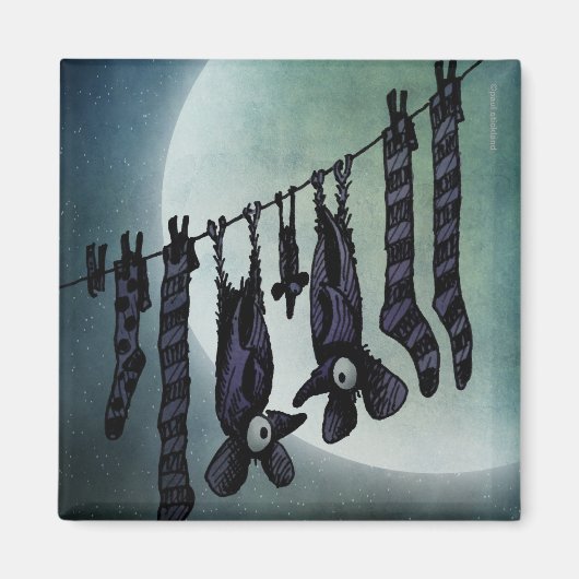 Funny Full Moon Bats Magneet (Voorkant)