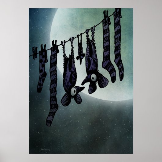 Funny Full Moon Bats Poster (Voorkant)