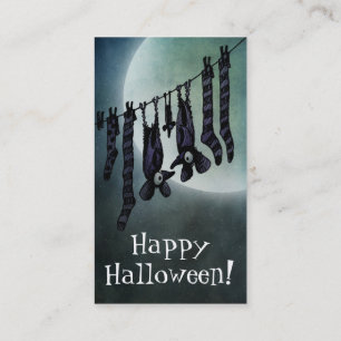 Funny Full Moon Halloween Bats Visitekaartje
