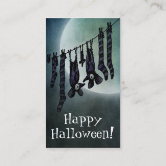 Funny Full Moon Halloween Bats Visitekaartje
