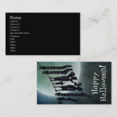 Funny Full Moon Halloween Bats Visitekaartje (Voorkant / Achterkant)