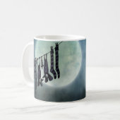 Funny Full Moon Night Bats op een waslijn Koffiemok (Voorkant links)