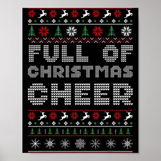 Funny Full Of Christmas Cheer Beer Ugly Matching C Poster (Voorkant)