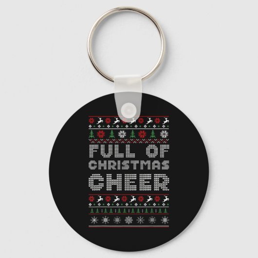 Funny Full Of Christmas Cheer Beer Ugly Matching C Sleutelhanger (Voorkant)