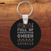 Funny Full Of Christmas Cheer Beer Ugly Matching C Sleutelhanger (Voorkant)