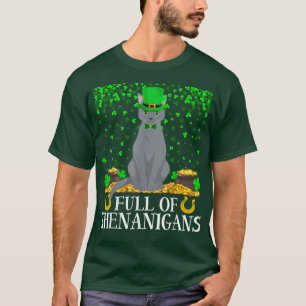 Funny Full of Shenanigans Russian Blue Cat St. T-shirt