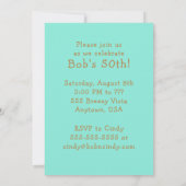 Funny Fun Guy Man of Boy Birthday Party Invitation Kaart (Achterkant)