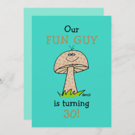 Funny Fun Guy Man of Boy Birthday Party Invitation Kaart