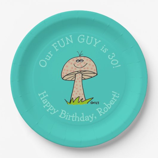 Funny Fun Guy Personalized Mans Birthday Party Papieren Bordje (Voorkant)