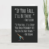 Funny Fun Gymnastics Cards Beam Humor For Her Girl Kaart (Voorkant)
