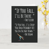 Funny Fun Gymnastics Cards Beam Humor For Her Girl Kaart (Gele Bloem)